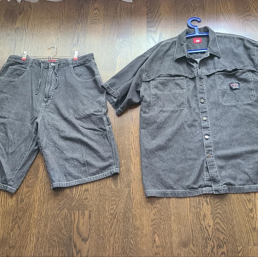 Vintage  Godbody men's denim shirts with shorts sz.38